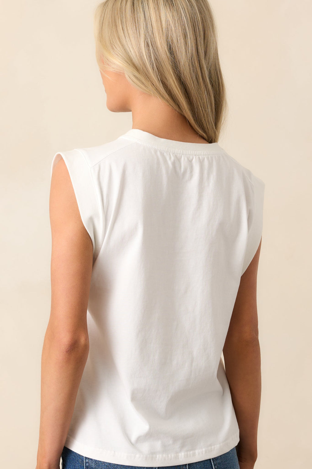 Ciao Bella White Cotton Cap Sleeve Graphic Tee