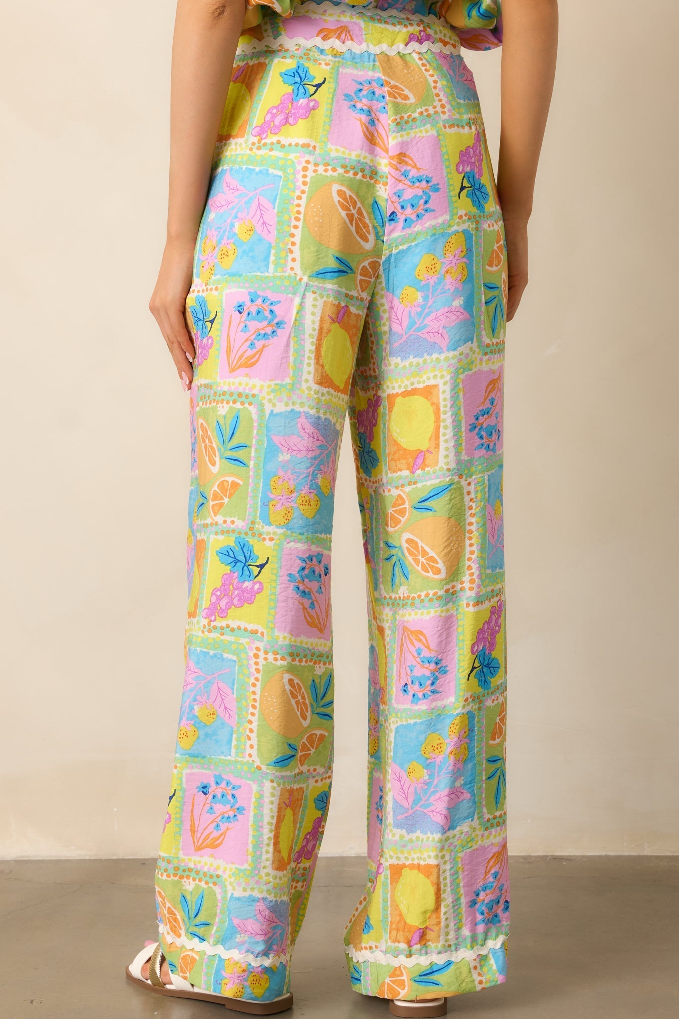 Fruitful Fun Green Tropical Print Pants