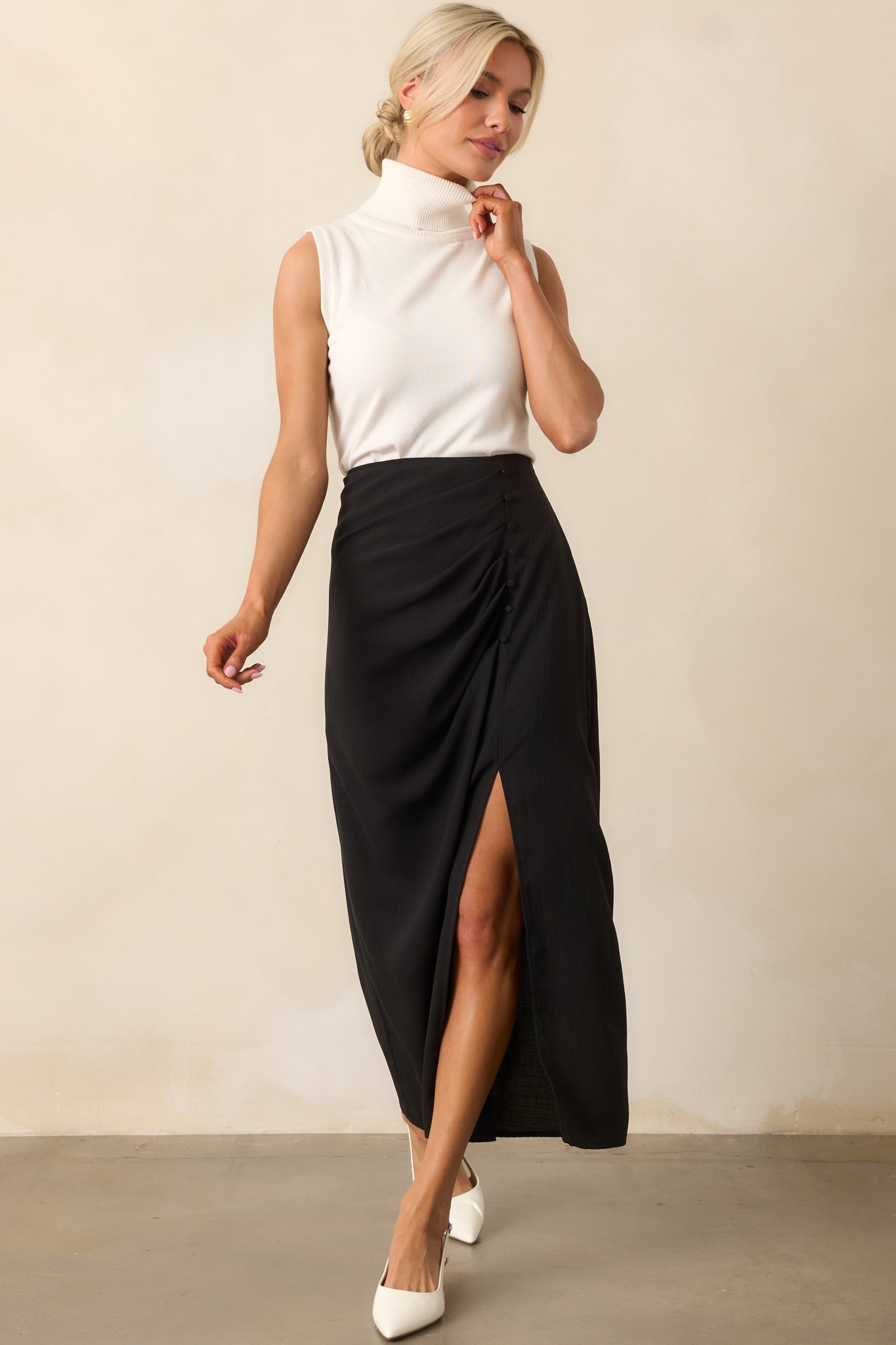 Nocturne Niche Black Midi Skirt