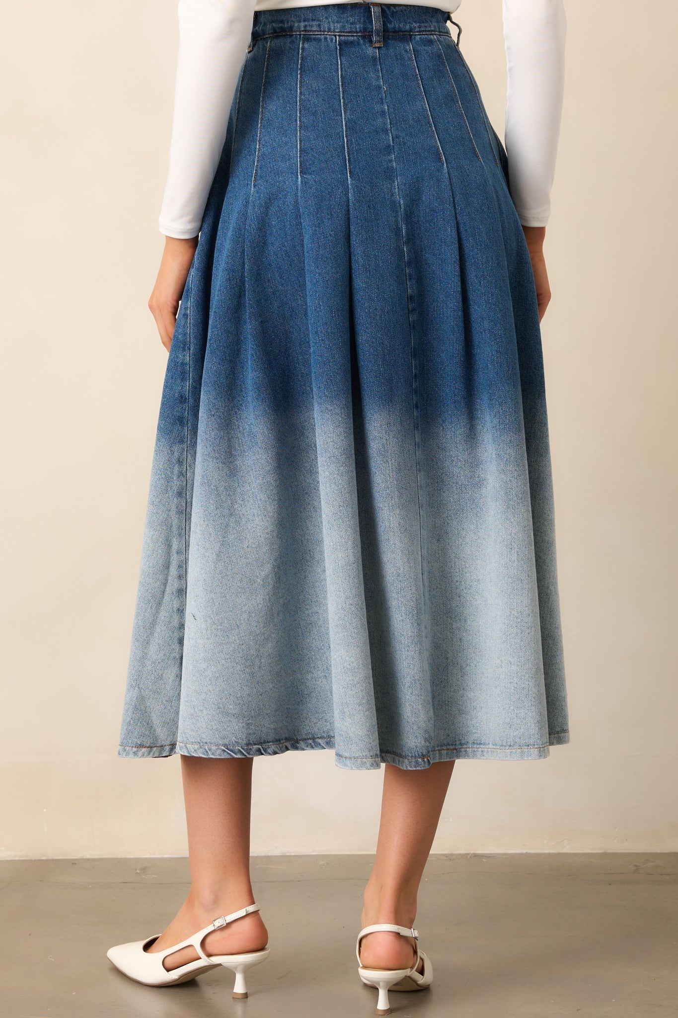 Urban Blues Ombr?Denim Midi Skirt