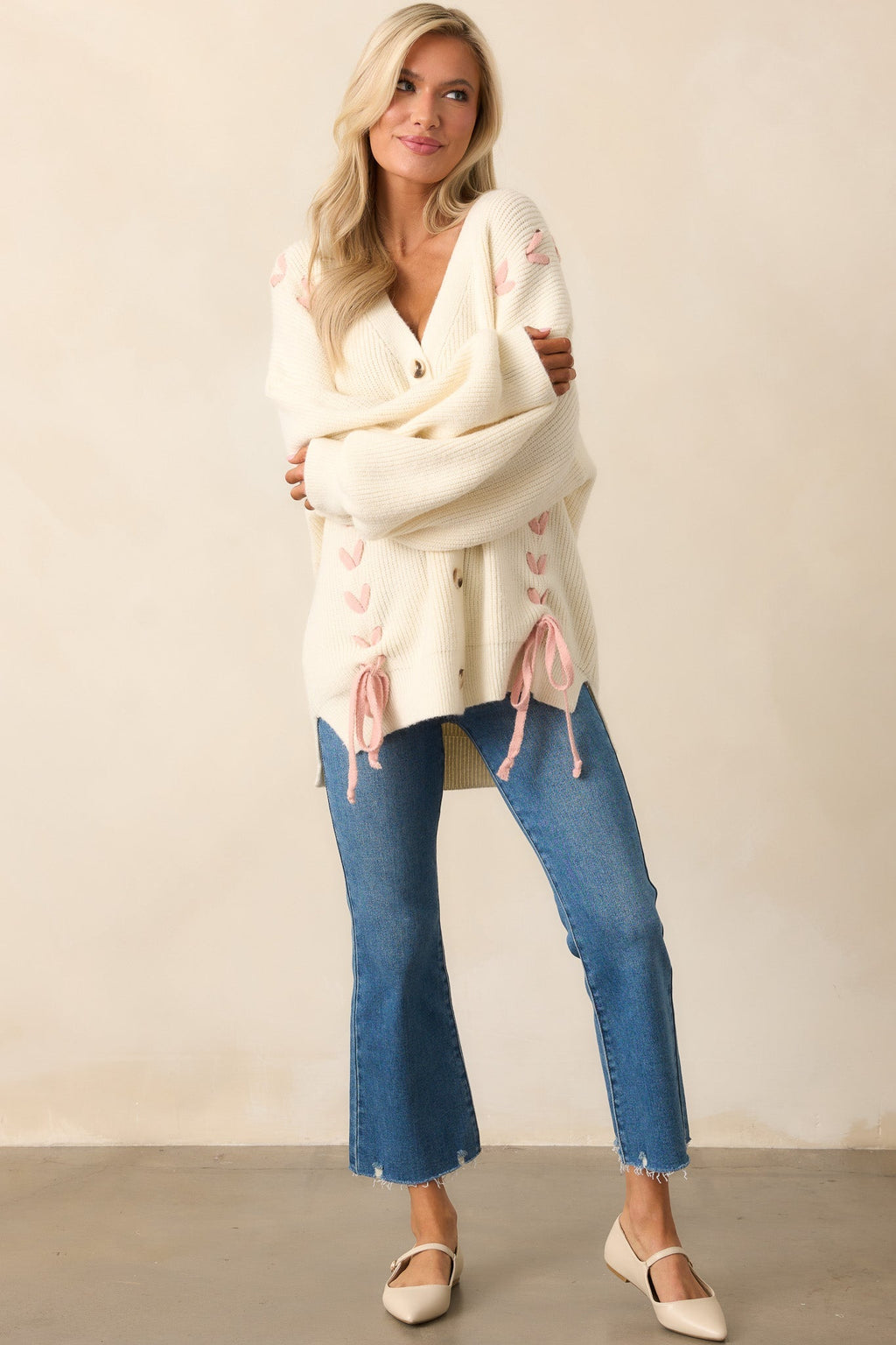 Stitched With Love Ivory Knit Cardigan
