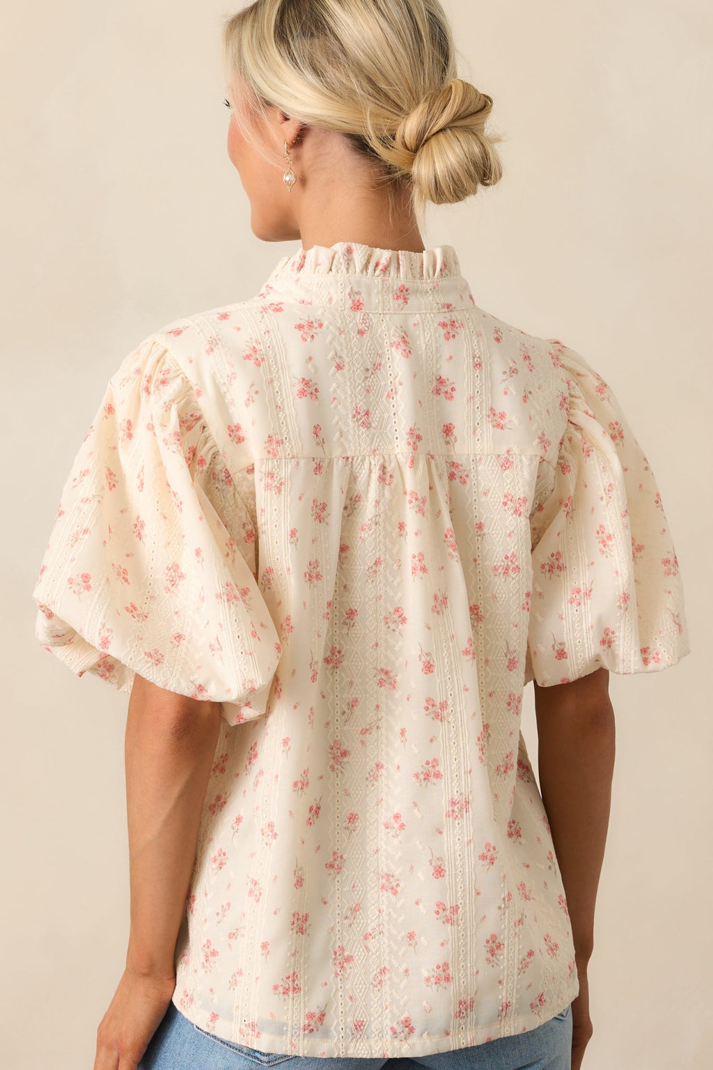 Rose Garden Yellow Floral Button Front Blouse