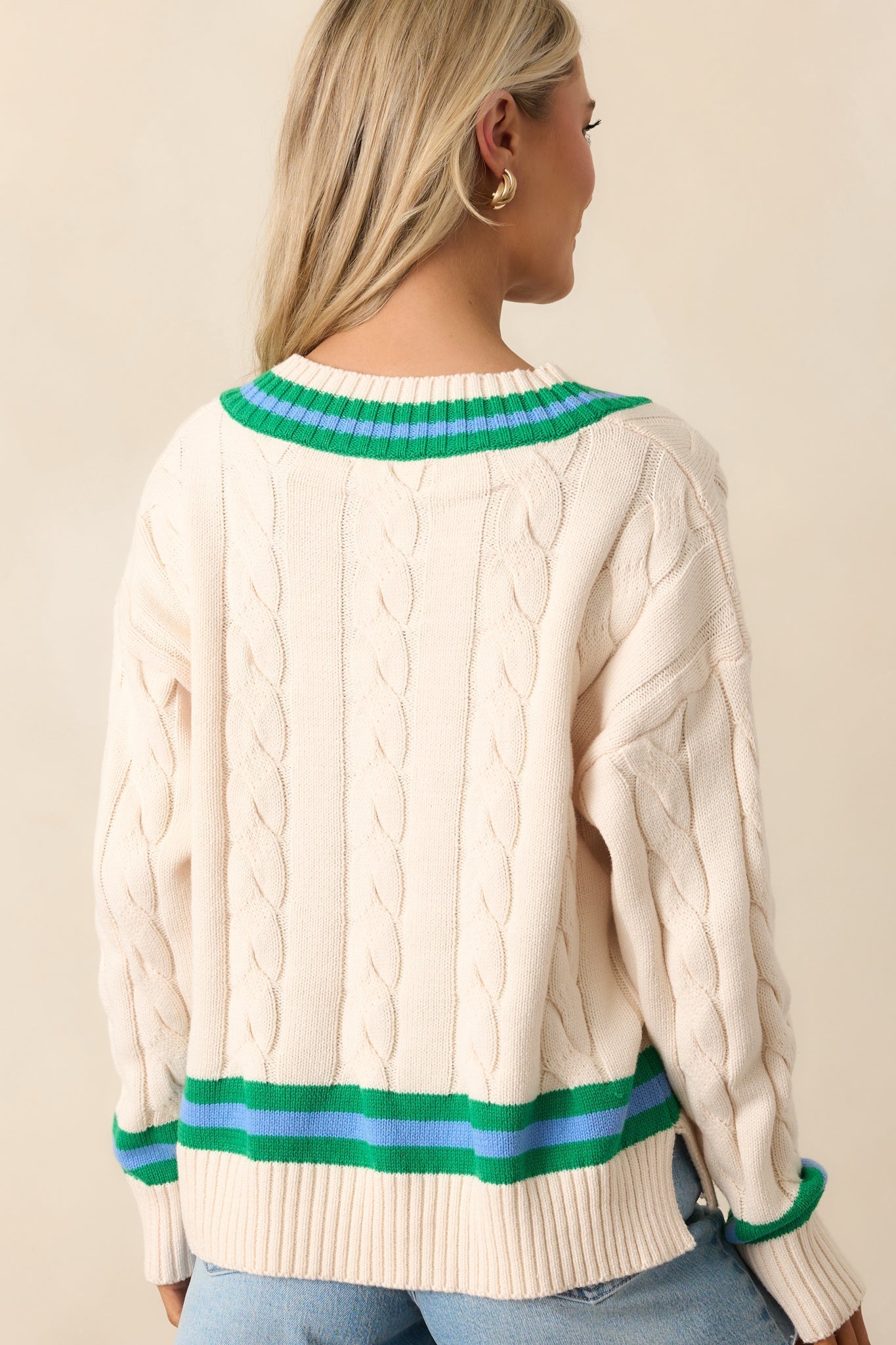 On My Own Time Oversized Ivory Cable Knit Sweater