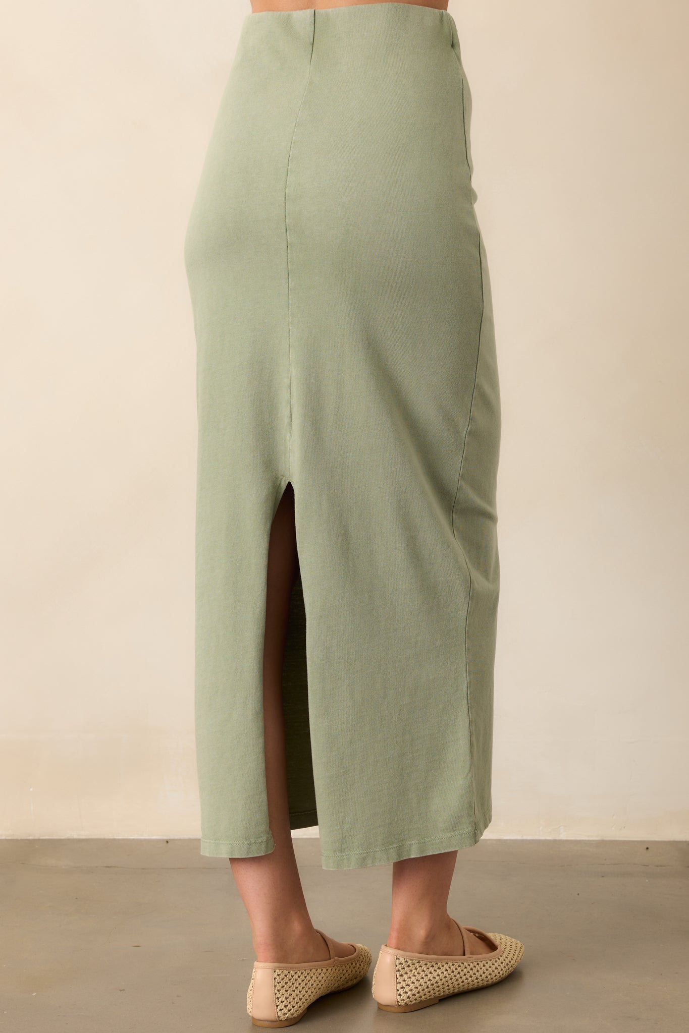 Z Supply Avocado Green Gail Midi Skirt