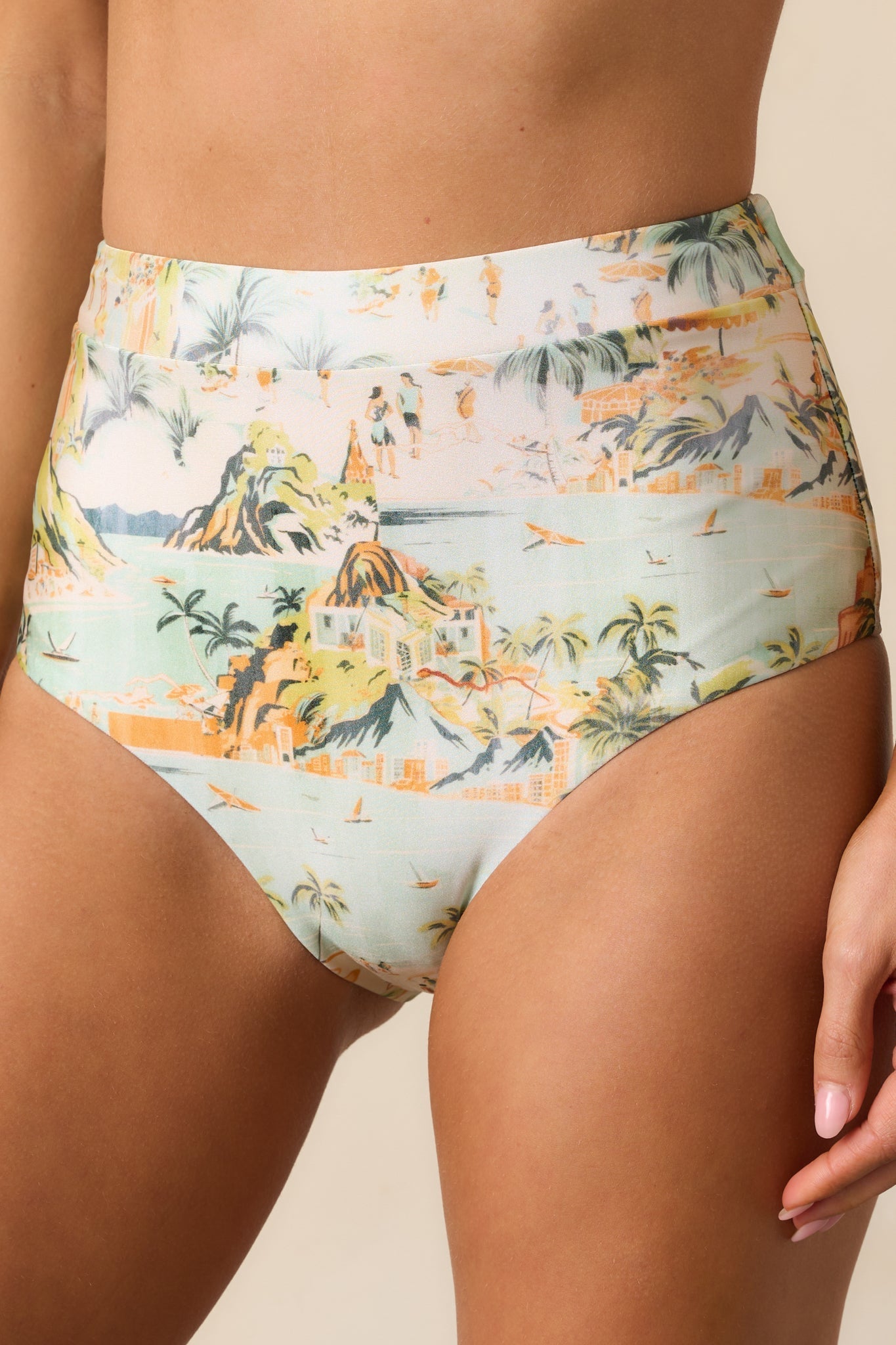MINKPINK Yellow Green Vacanza High Bikini Pant