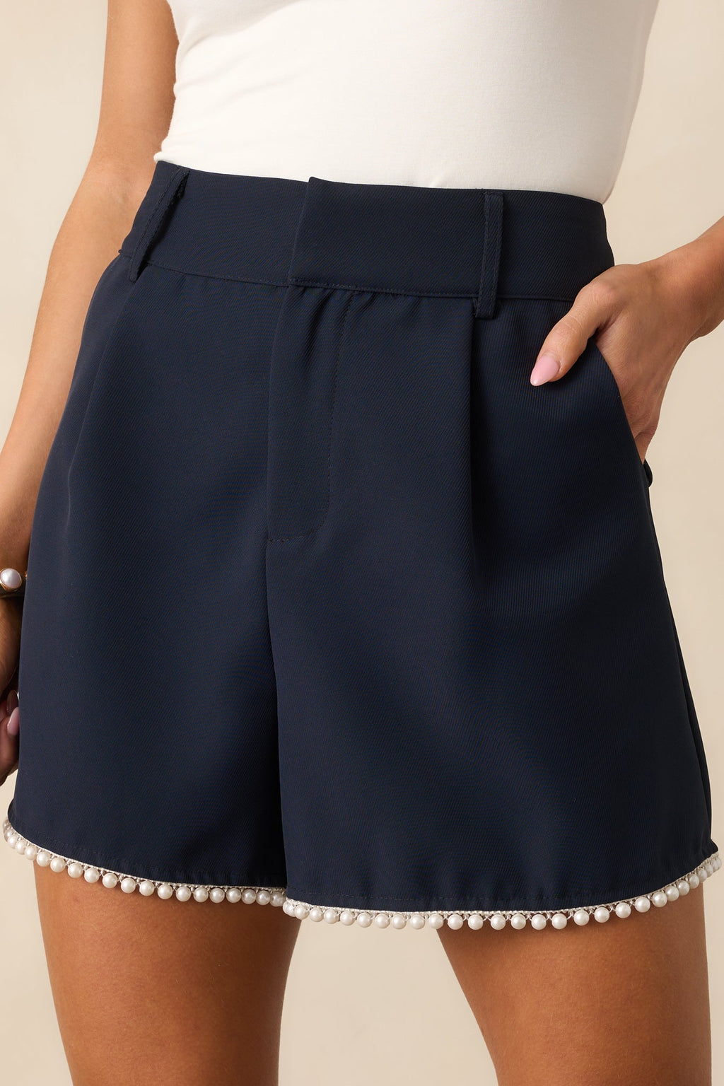 Twilight Venture Navy Pearl Trim Shorts