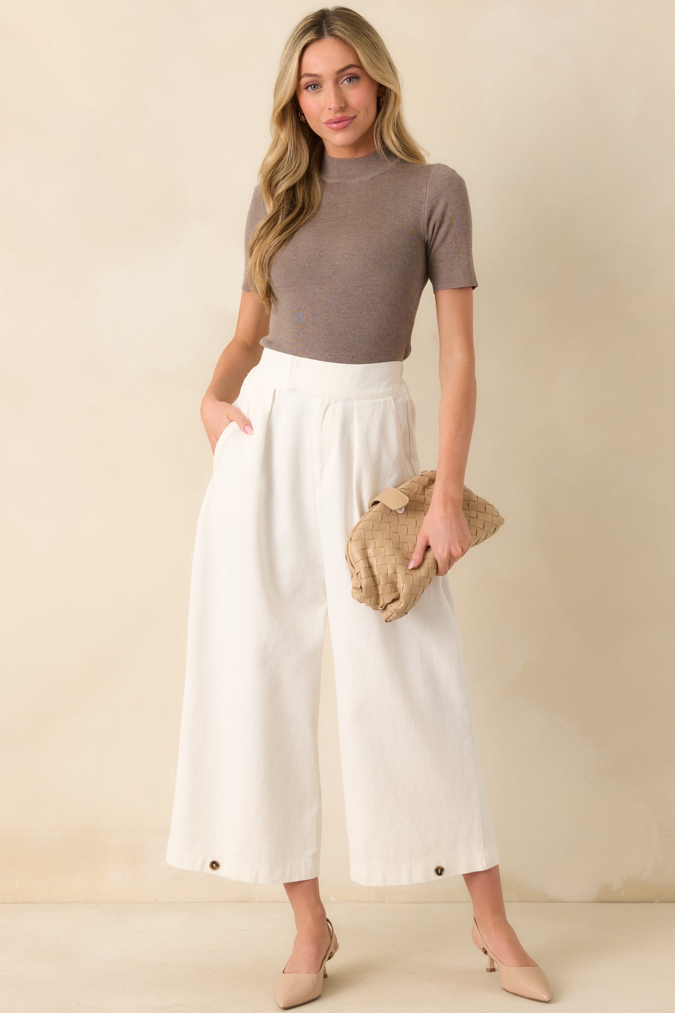 Coastal Comfort Cotton Ivory Pants