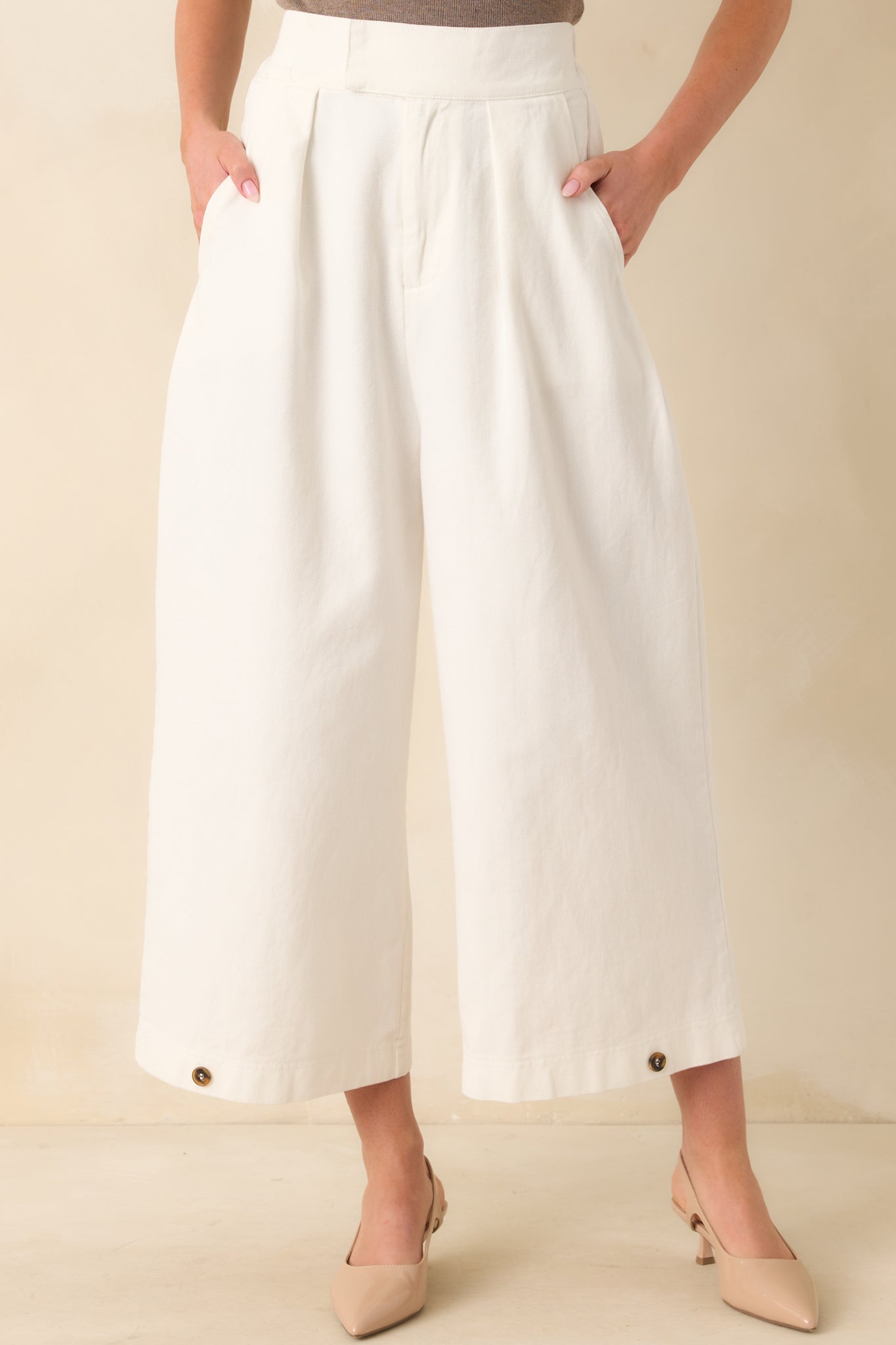 Coastal Comfort Cotton Ivory Pants