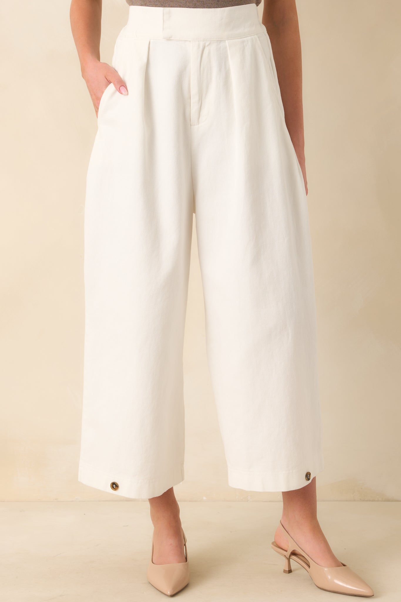 Coastal Comfort Cotton Ivory Pants