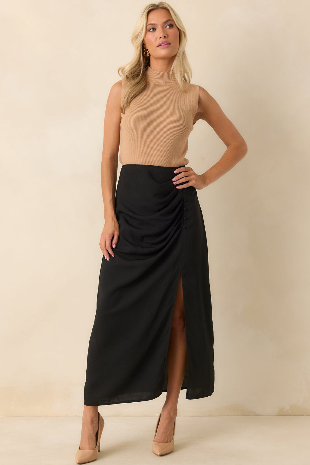 Nocturne Niche Black Midi Skirt