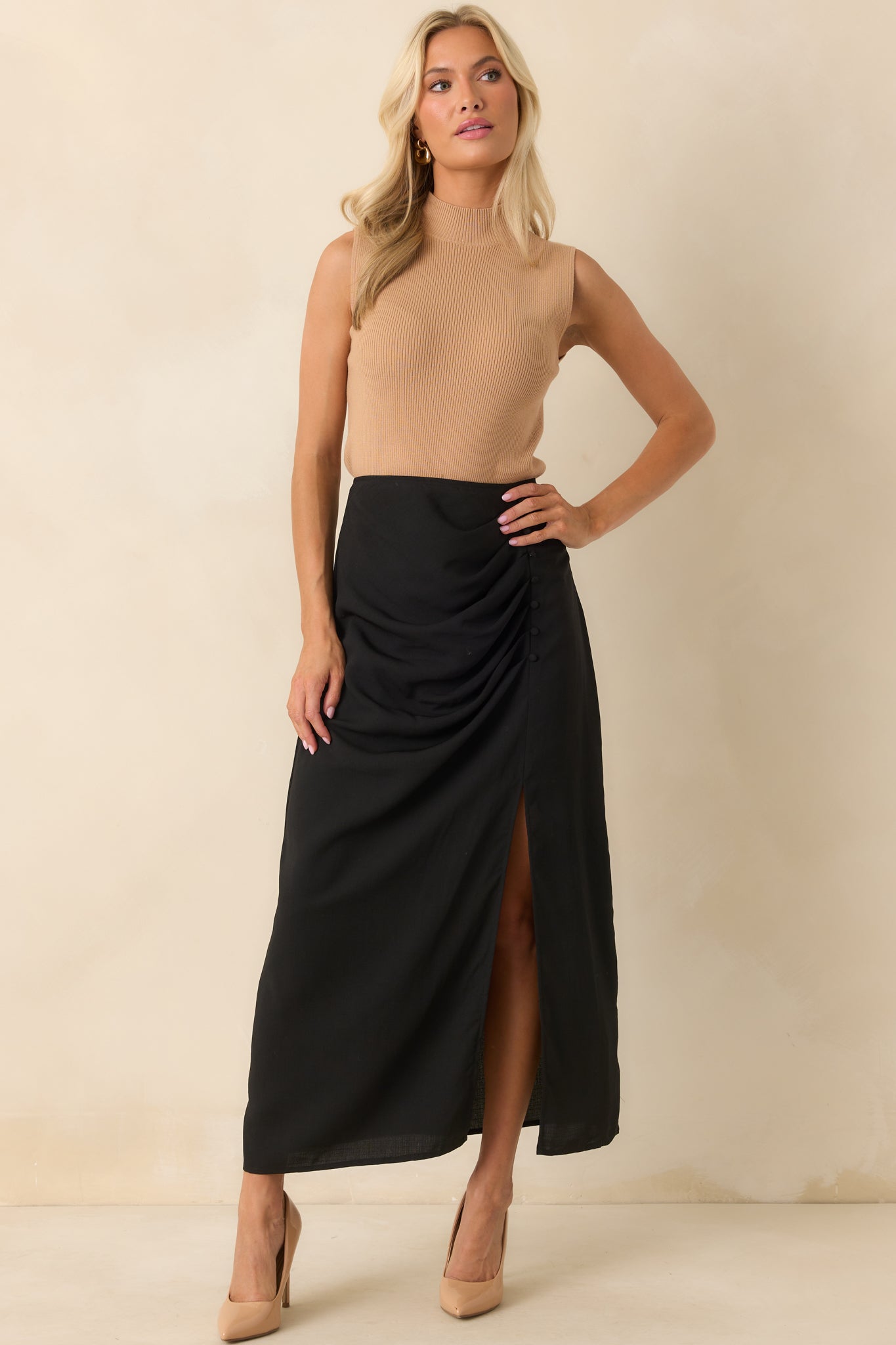 Nocturne Niche Black Midi Skirt