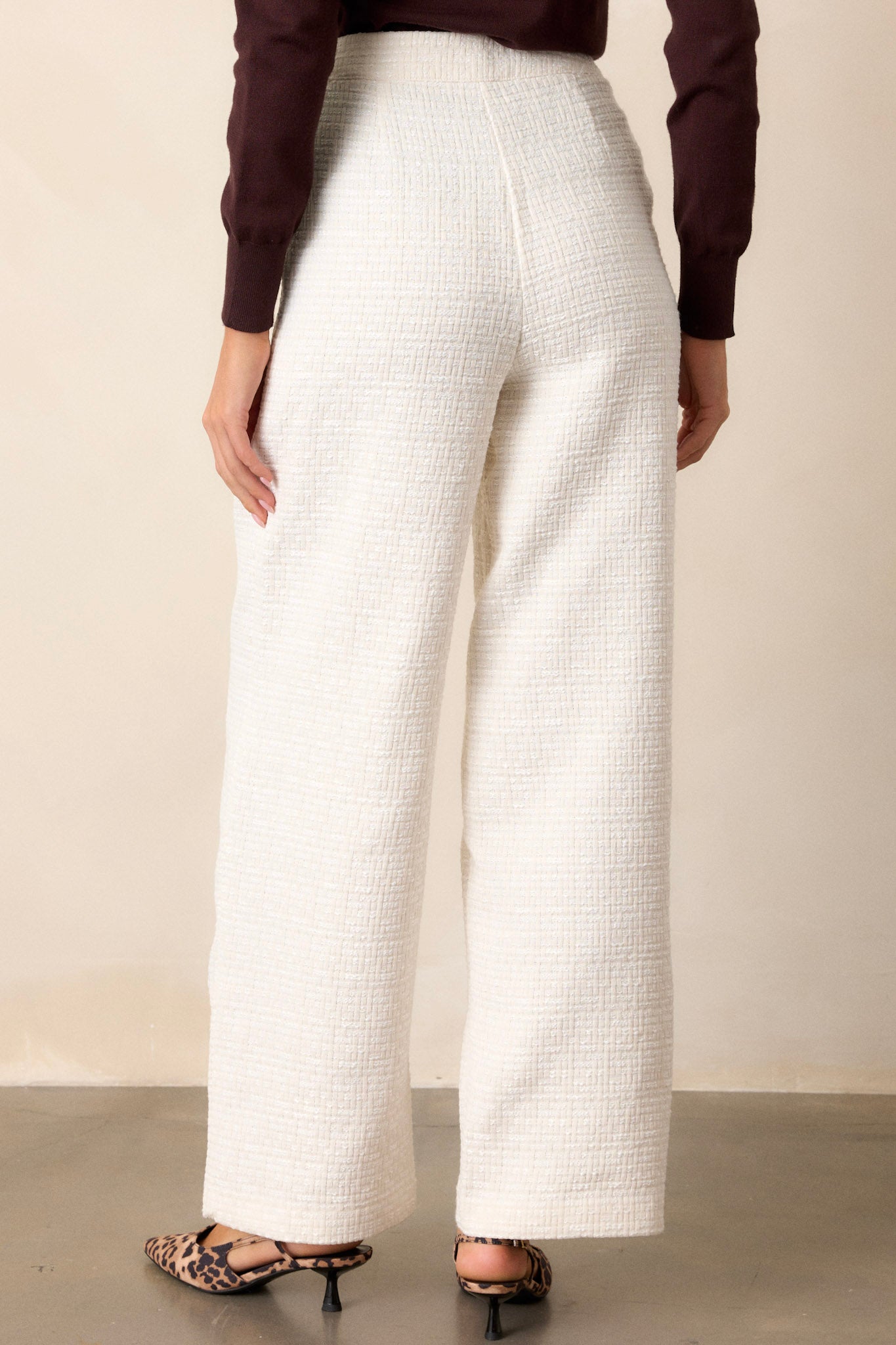 Glass Half Full Ivory Tweed Pants