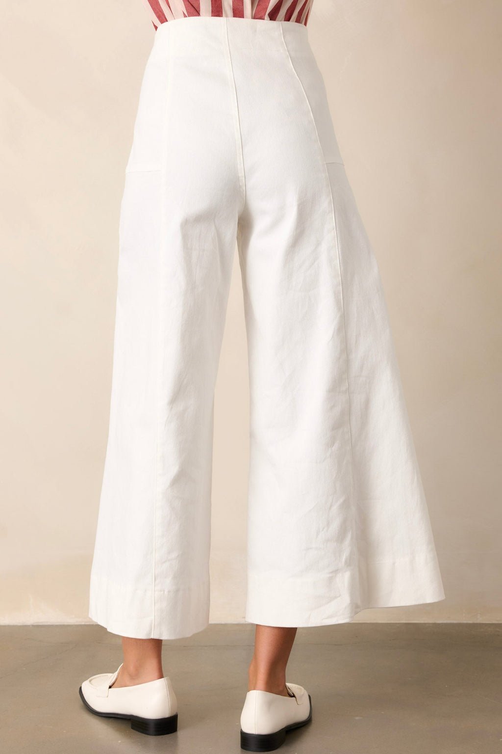 Navigating Life Ivory Denim Palazzo Jeans