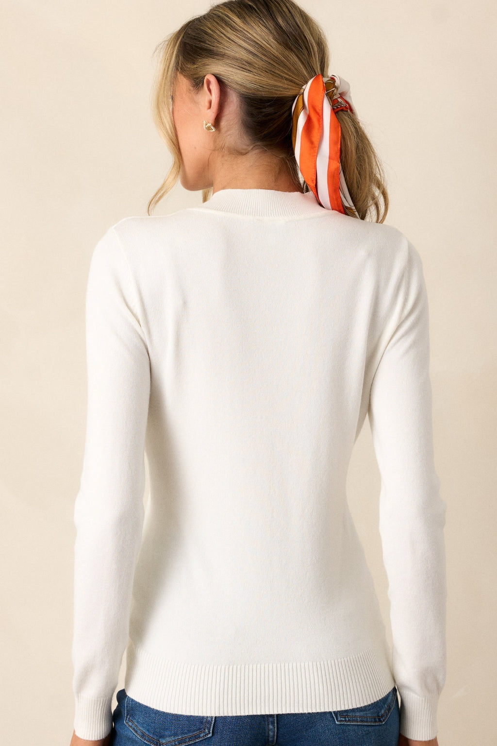Moonshine Serenade Ivory Long Sleeve Sweater Top