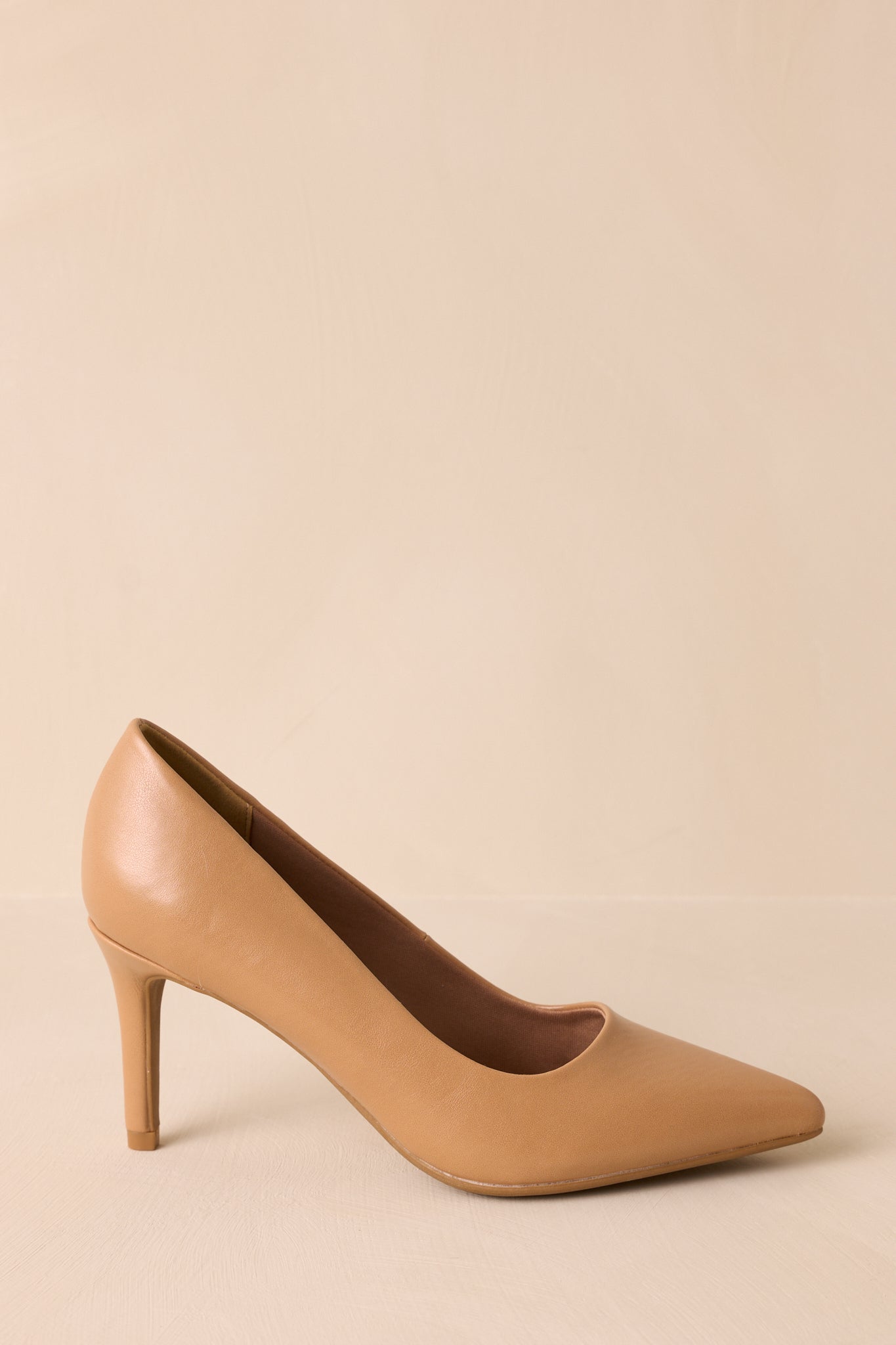 Bold Balance Camel Pointed Toe Pump Heels