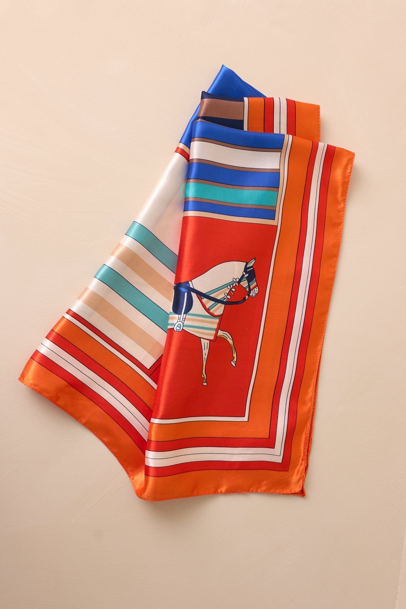 Full Focus Orange Equestrian Print Scarf