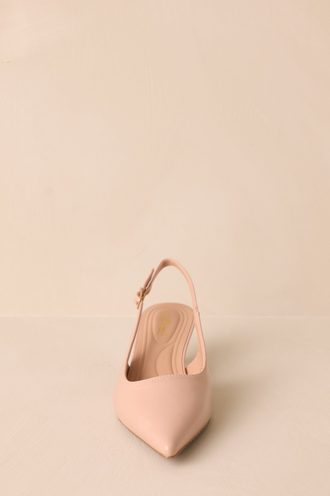 Celestial Dreams Nude Pointed-Toe Slingback Kitten Heels