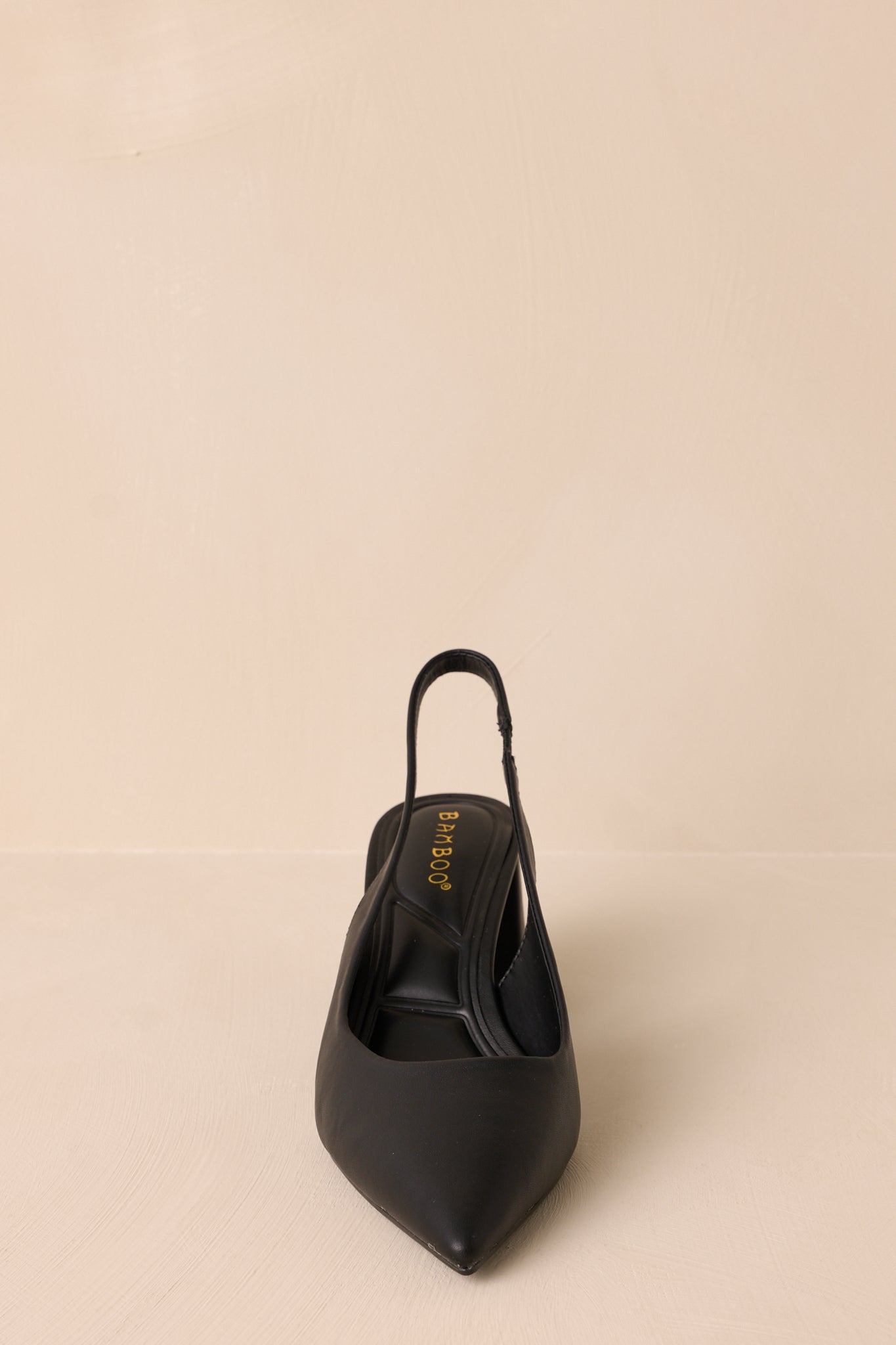 Lost Your Chance Black Pointed-Toe Slingback Heels