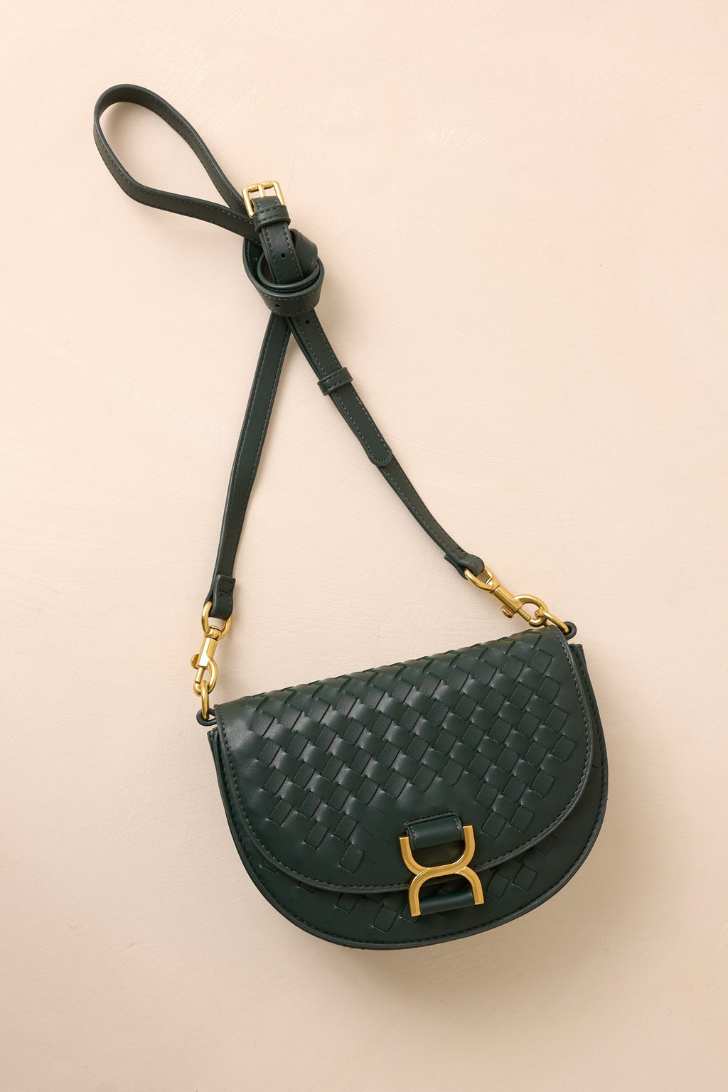 Tempest?s Call Forest Green Woven Faux Leather Handbag