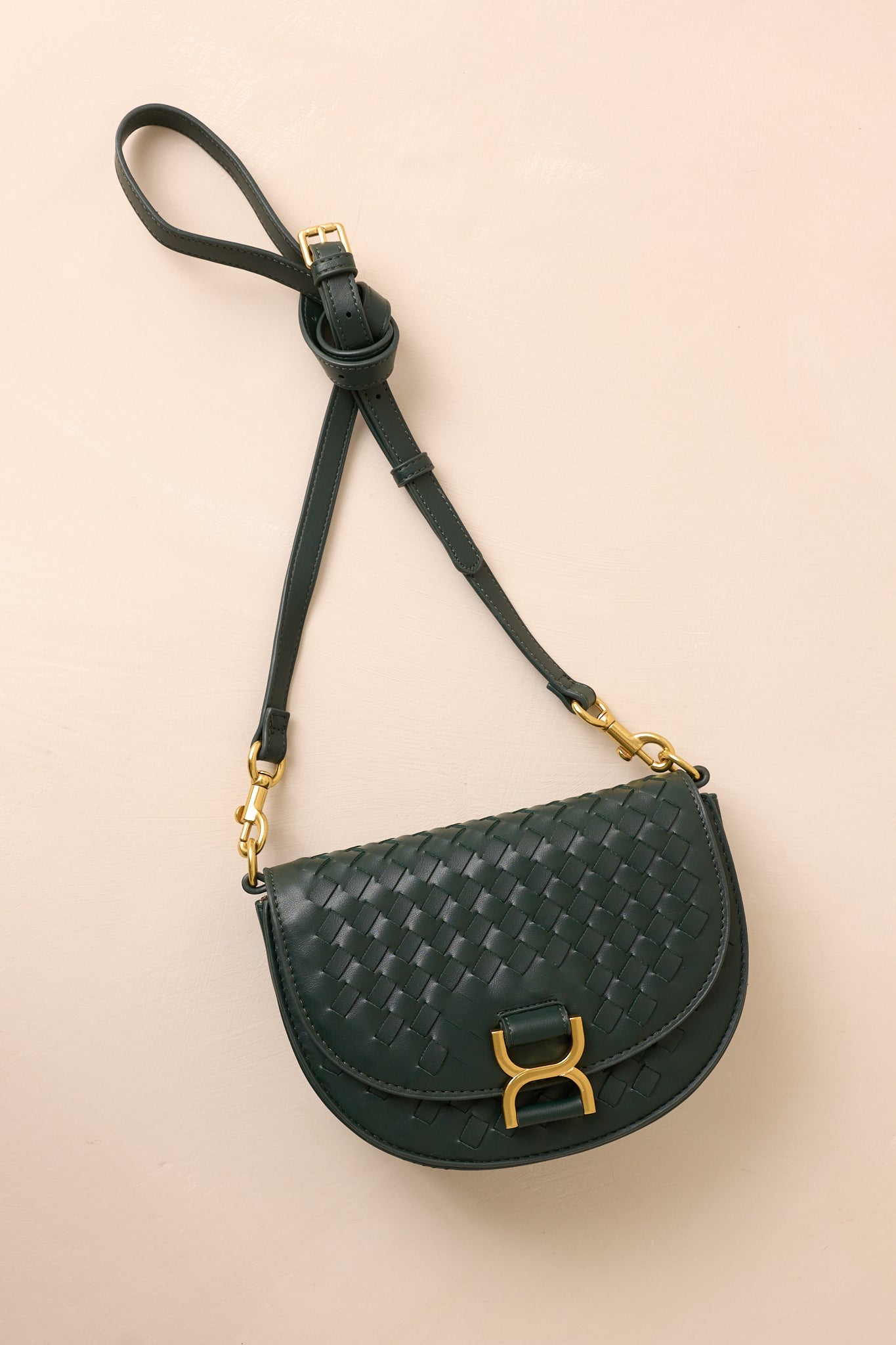 Tempest?s Call Forest Green Woven Faux Leather Handbag