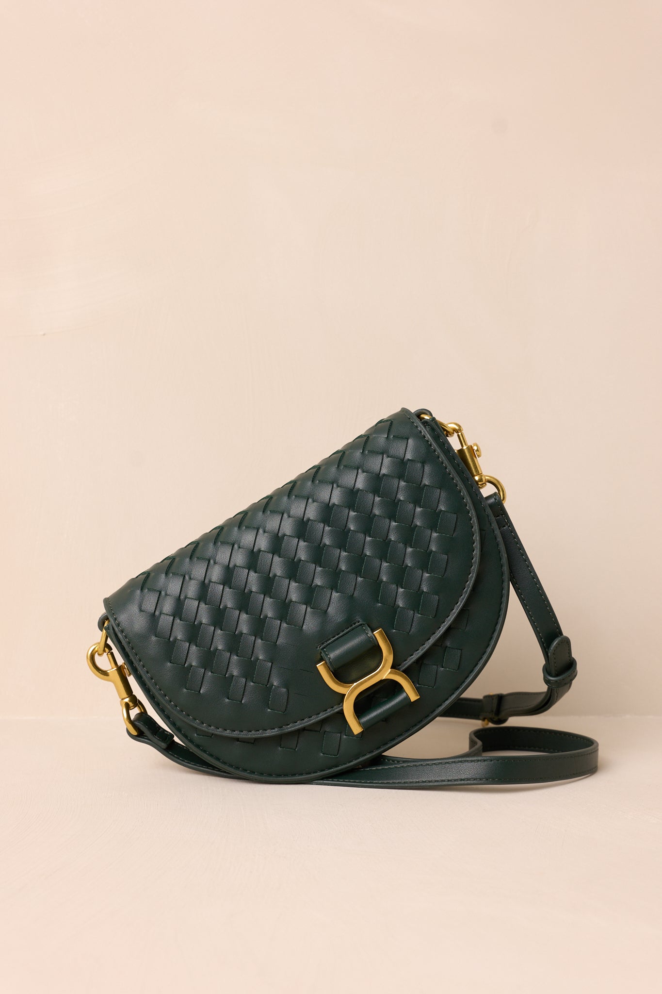 Tempest?s Call Forest Green Woven Faux Leather Handbag