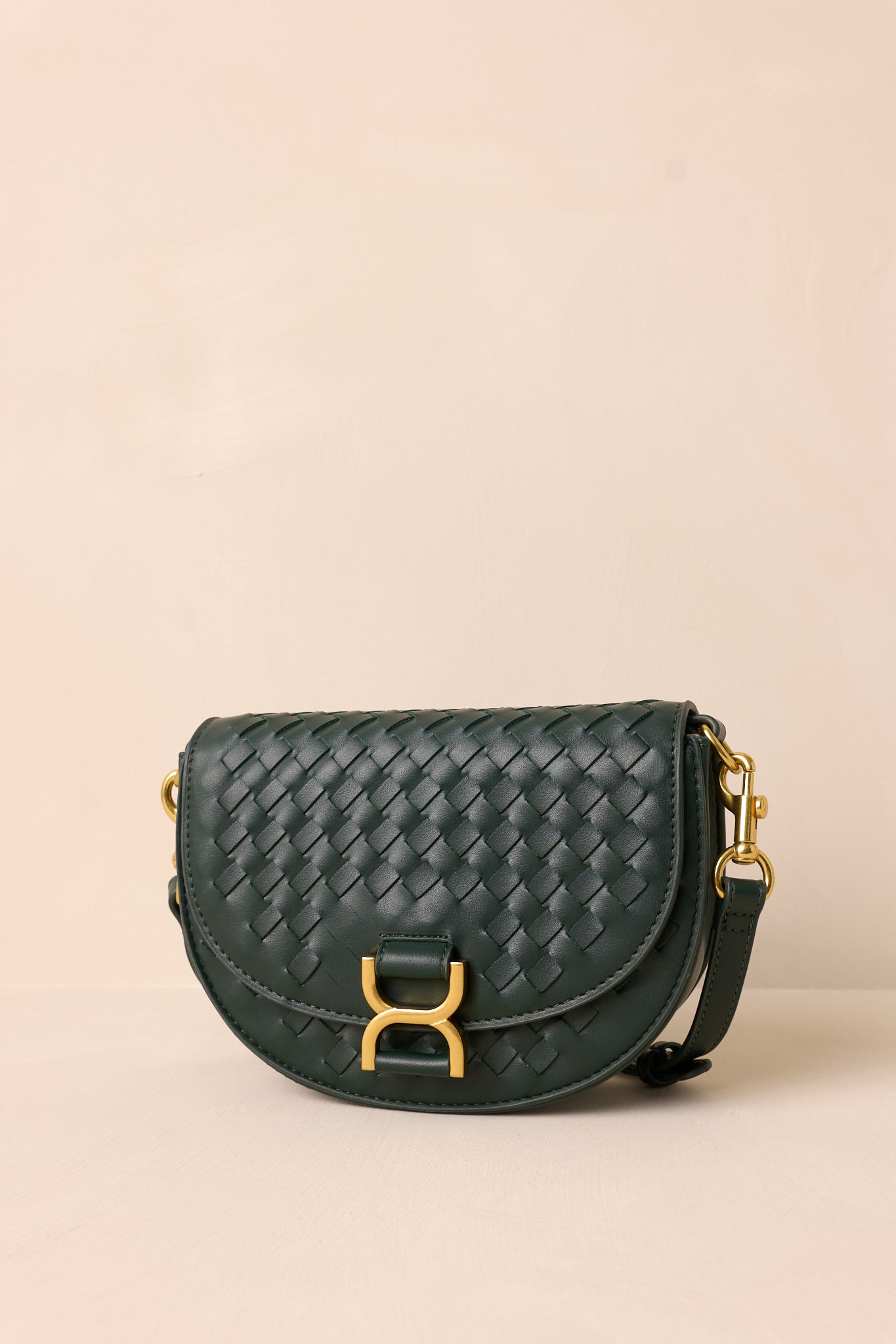 Tempest?s Call Forest Green Woven Faux Leather Handbag