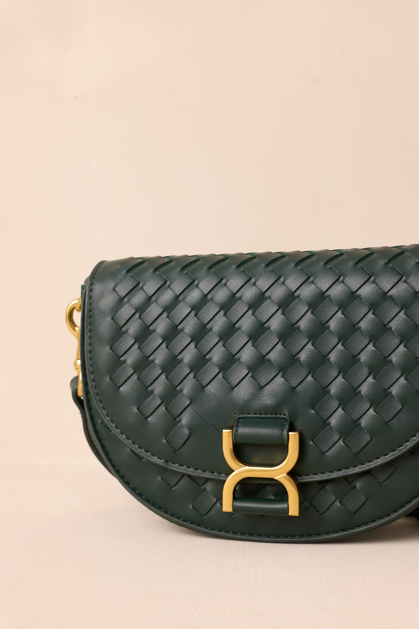 Tempest?s Call Forest Green Woven Faux Leather Handbag