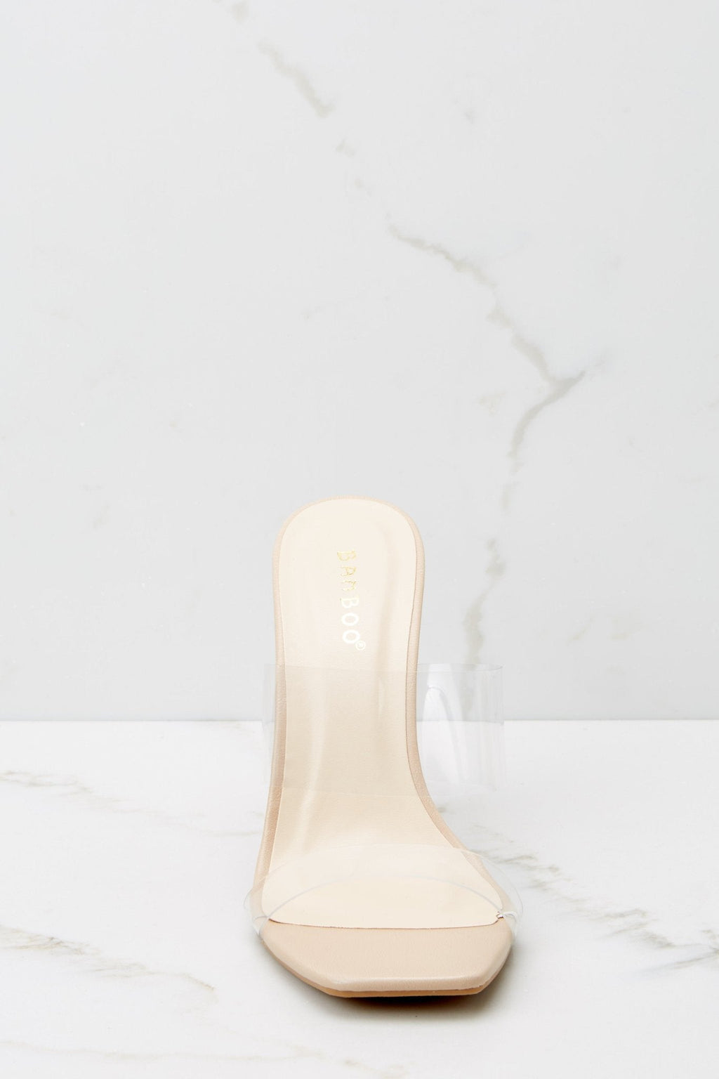 Grand Entrance Nude Matte And Clear Heels