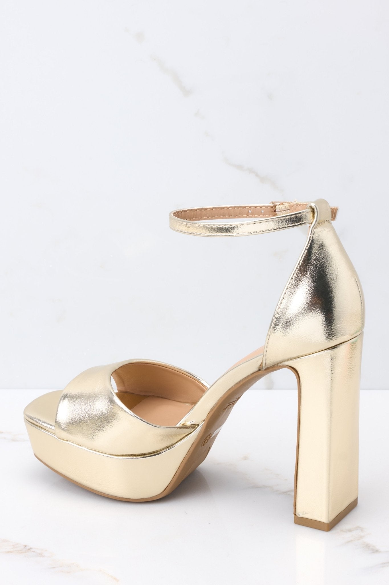 Shine Over Gold Ankle Strap Heels