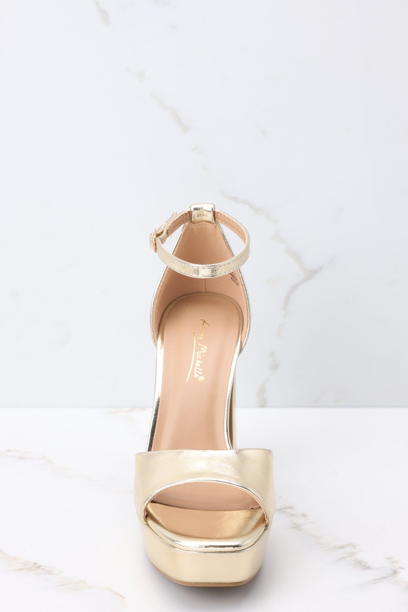 Shine Over Gold Ankle Strap Heels